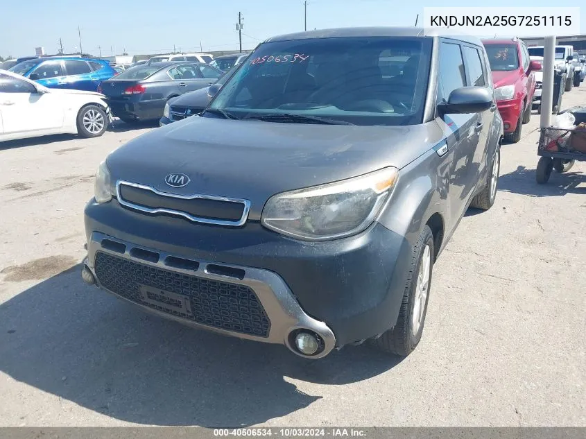 2016 Kia Soul VIN: KNDJN2A25G7251115 Lot: 40506534