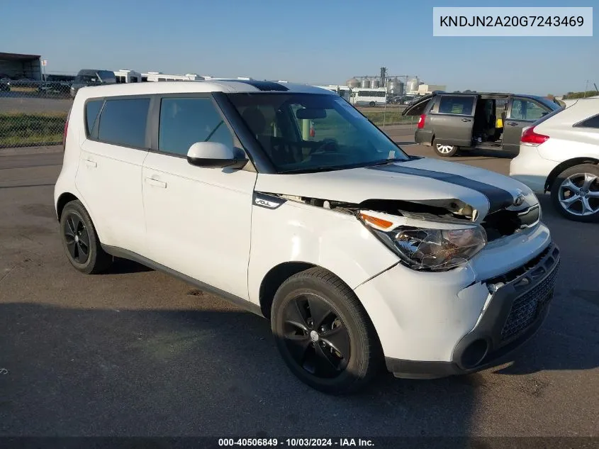 2016 Kia Soul VIN: KNDJN2A20G7243469 Lot: 40506849