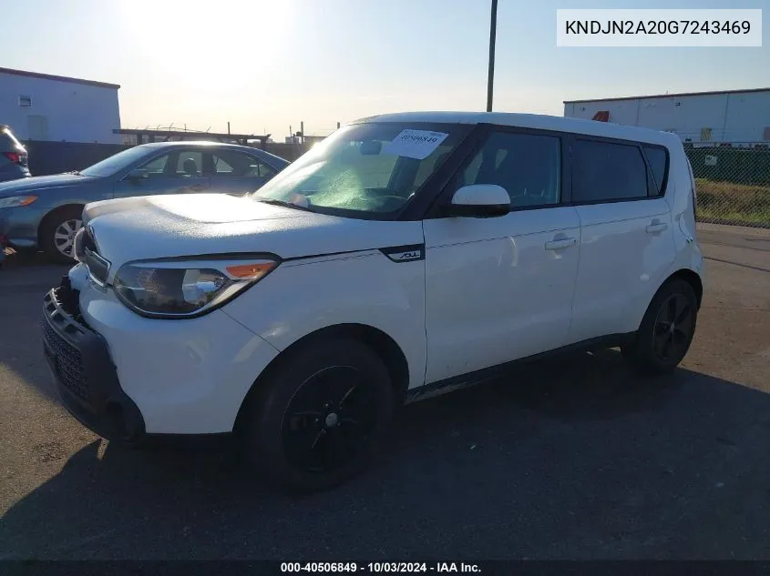 2016 Kia Soul VIN: KNDJN2A20G7243469 Lot: 40506849