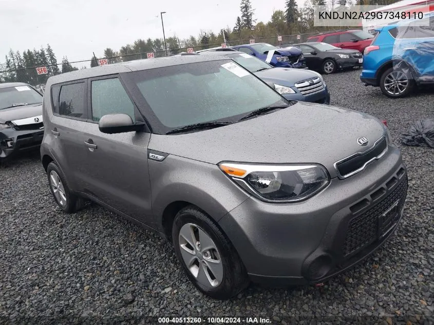 2016 Kia Soul VIN: KNDJN2A29G7348110 Lot: 40513260