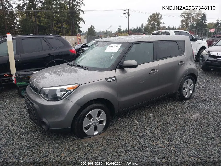 2016 Kia Soul VIN: KNDJN2A29G7348110 Lot: 40513260