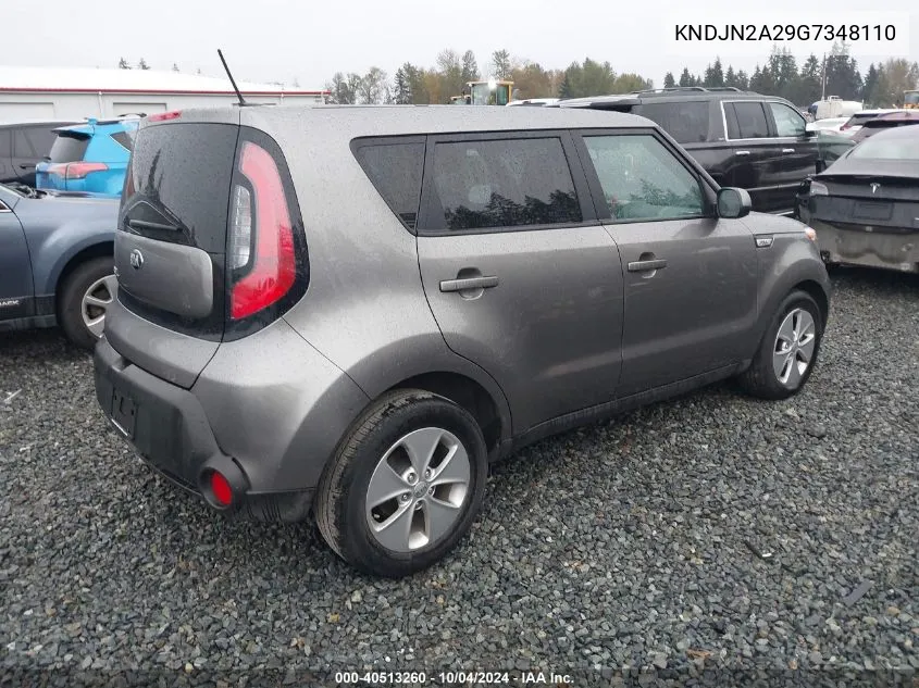 2016 Kia Soul VIN: KNDJN2A29G7348110 Lot: 40513260