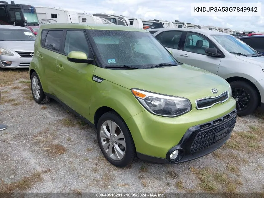 2016 Kia Soul + VIN: KNDJP3A53G7849942 Lot: 40516291