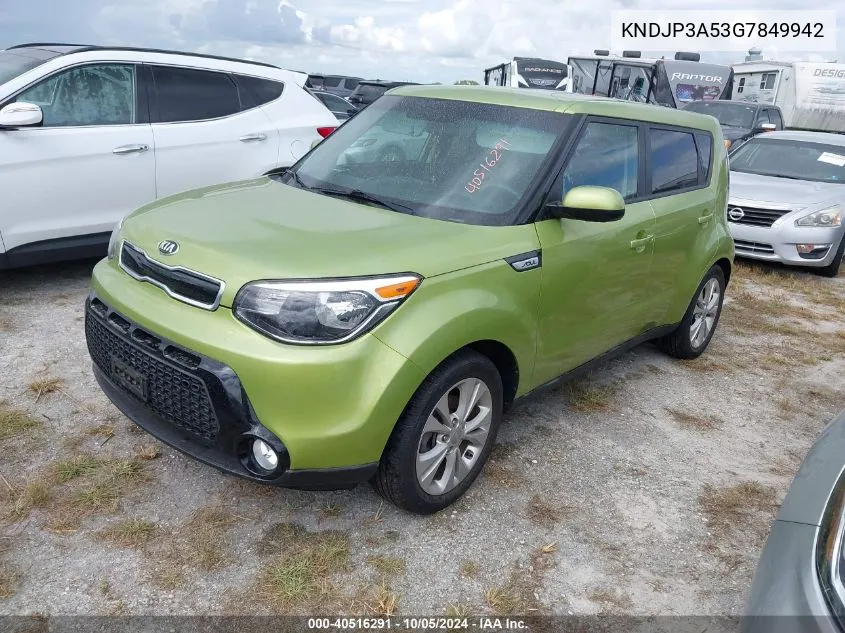 2016 Kia Soul + VIN: KNDJP3A53G7849942 Lot: 40516291