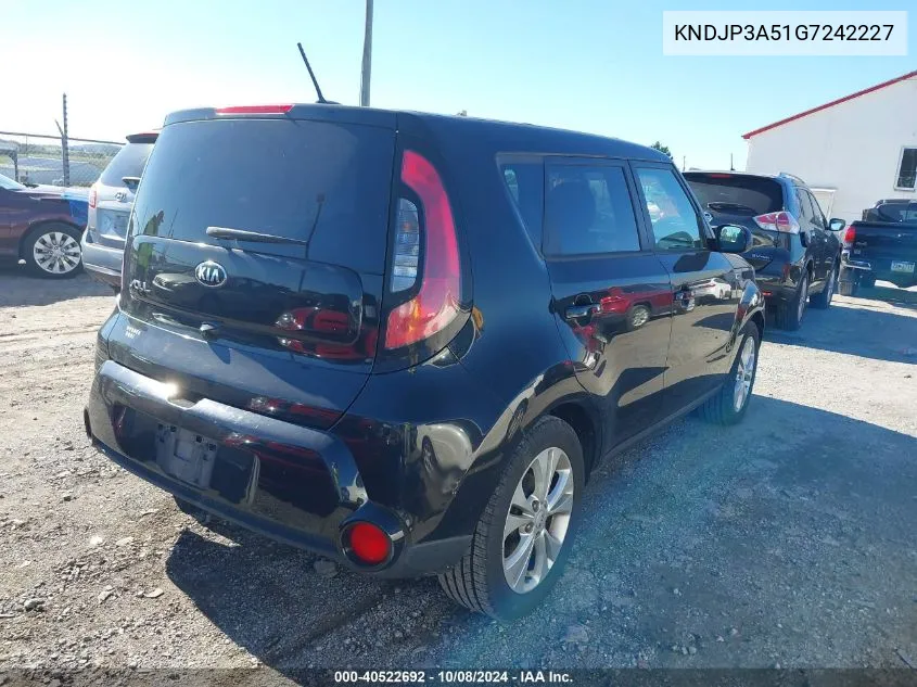 2016 Kia Soul + VIN: KNDJP3A51G7242227 Lot: 40522692