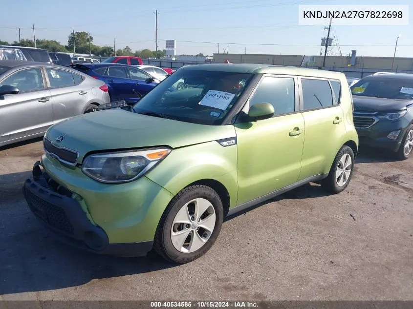 2016 Kia Soul VIN: KNDJN2A27G7822698 Lot: 40534585