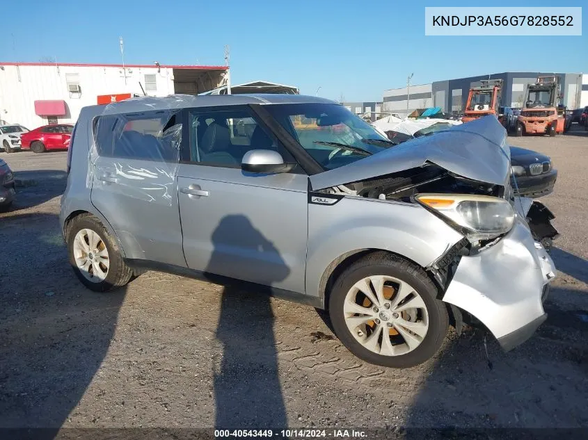 2016 Kia Soul + VIN: KNDJP3A56G7828552 Lot: 40543449