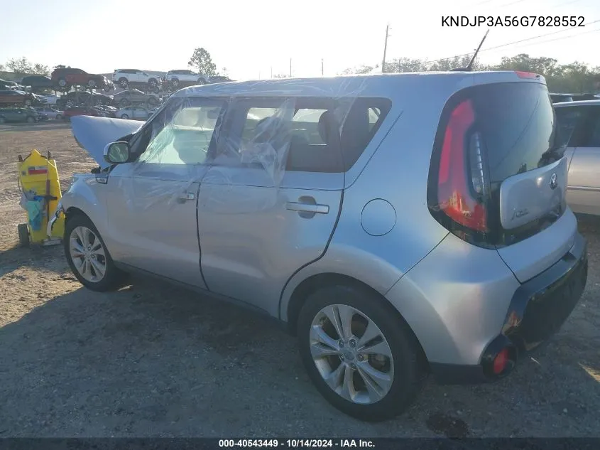 2016 Kia Soul + VIN: KNDJP3A56G7828552 Lot: 40543449