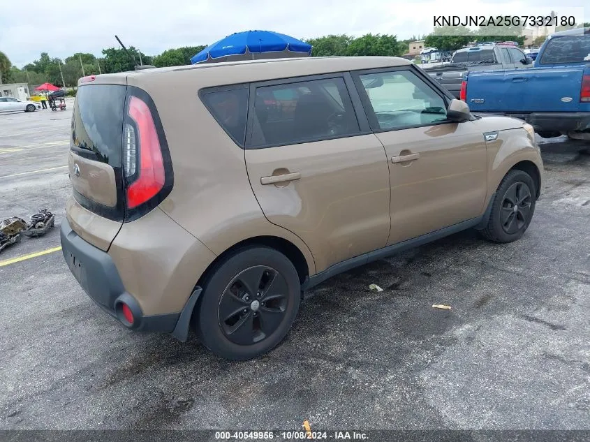 2016 Kia Soul VIN: KNDJN2A25G7332180 Lot: 40549956