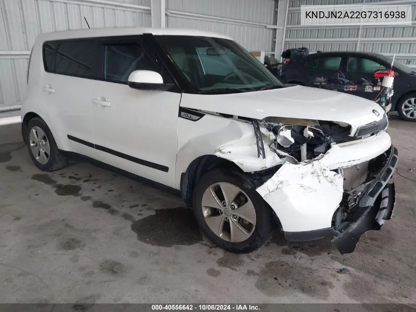 2016 Kia Soul VIN: KNDJN2A22G7316938 Lot: 40556642