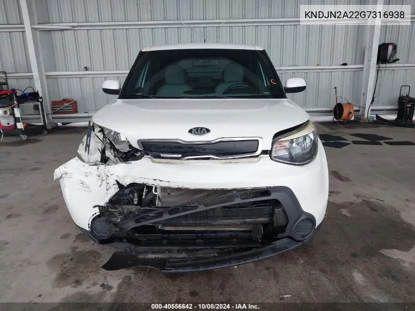 2016 Kia Soul VIN: KNDJN2A22G7316938 Lot: 40556642