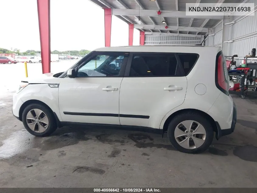 2016 Kia Soul VIN: KNDJN2A22G7316938 Lot: 40556642