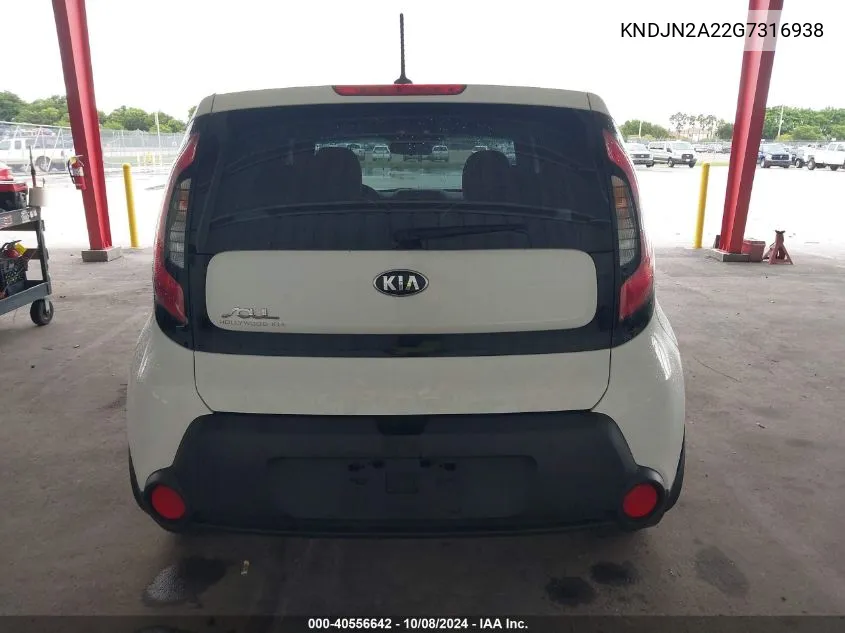 2016 Kia Soul VIN: KNDJN2A22G7316938 Lot: 40556642