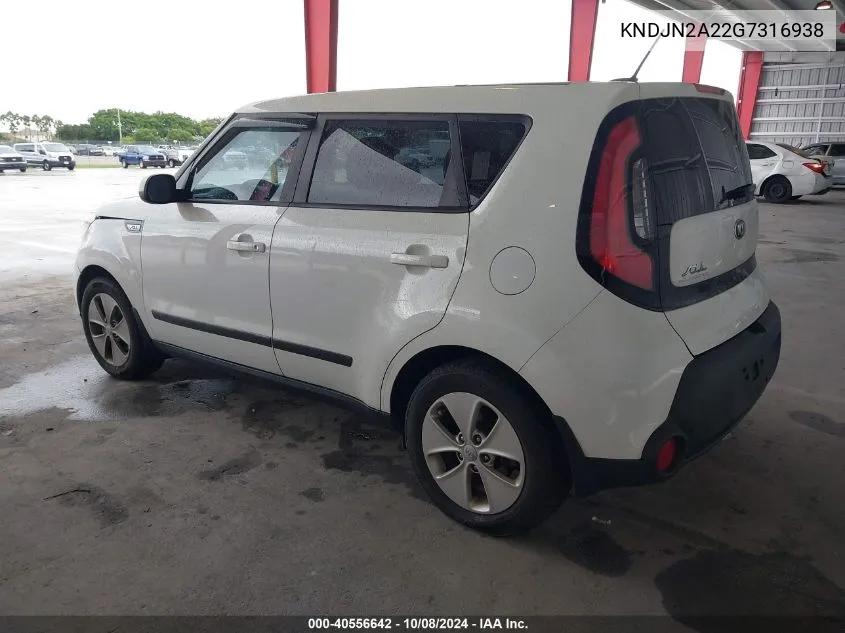 2016 Kia Soul VIN: KNDJN2A22G7316938 Lot: 40556642