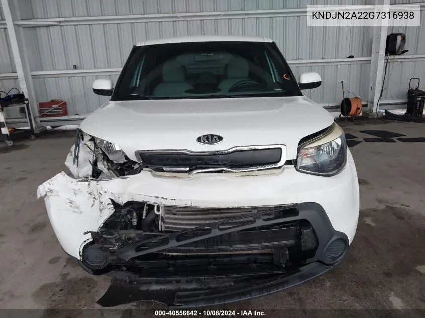 2016 Kia Soul VIN: KNDJN2A22G7316938 Lot: 40556642