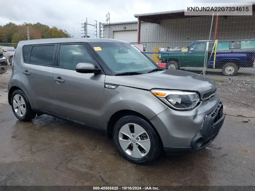 2016 Kia Soul VIN: KNDJN2A22G7334615 Lot: 40585820