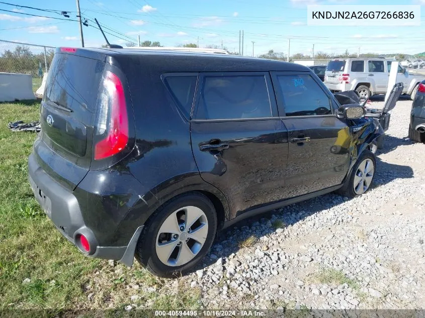 2016 Kia Soul VIN: KNDJN2A26G7266836 Lot: 40594495