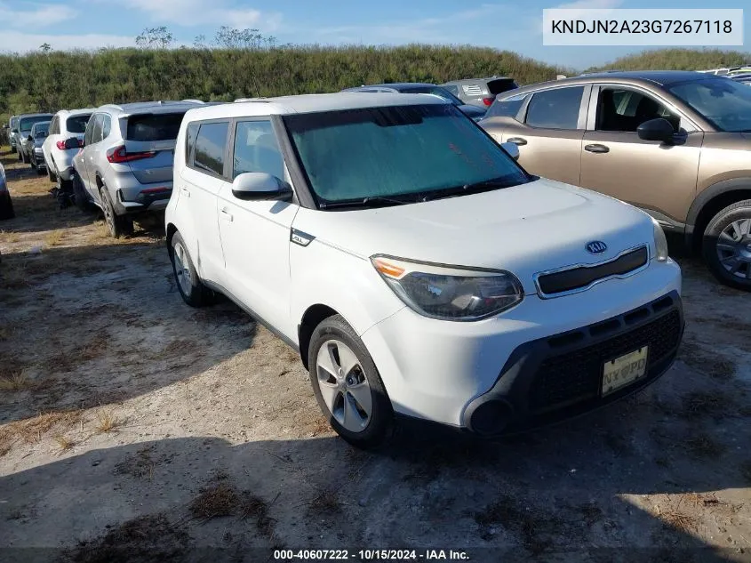 2016 Kia Soul VIN: KNDJN2A23G7267118 Lot: 40607222