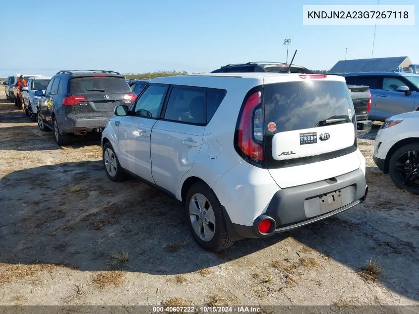 2016 Kia Soul VIN: KNDJN2A23G7267118 Lot: 40607222