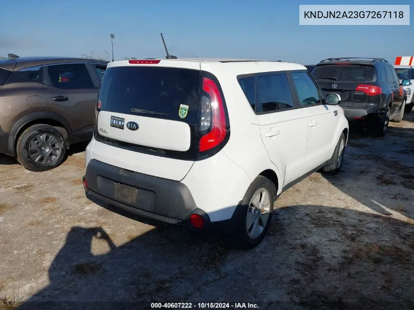 2016 Kia Soul VIN: KNDJN2A23G7267118 Lot: 40607222