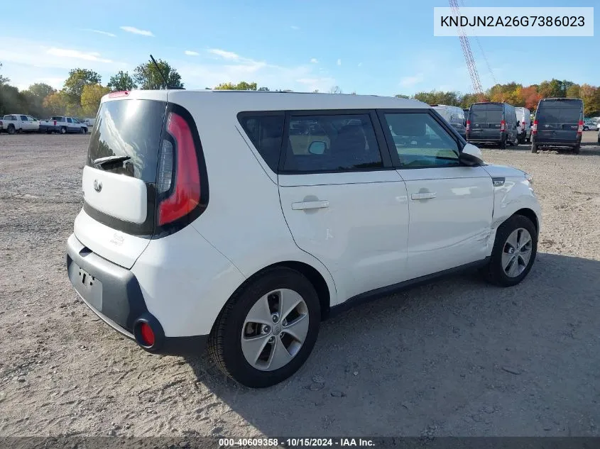 2016 Kia Soul VIN: KNDJN2A26G7386023 Lot: 40609358