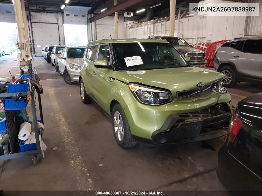 2016 Kia Soul VIN: KNDJN2A26G7838987 Lot: 40630307