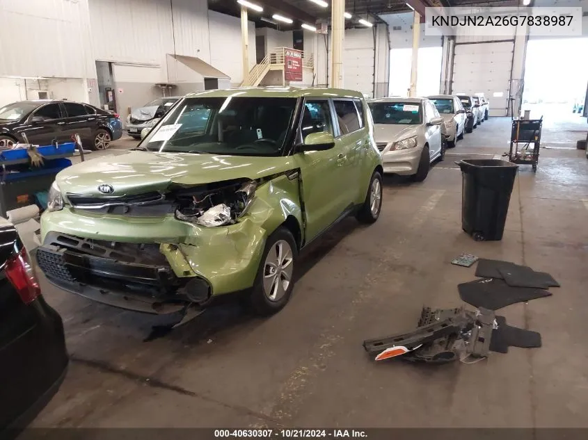 2016 Kia Soul VIN: KNDJN2A26G7838987 Lot: 40630307