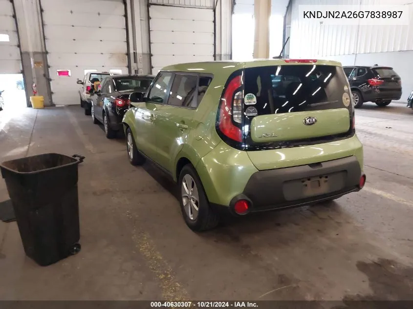 2016 Kia Soul VIN: KNDJN2A26G7838987 Lot: 40630307