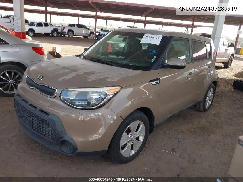 2016 Kia Soul VIN: KNDJN2A24G7289919 Lot: 40634246