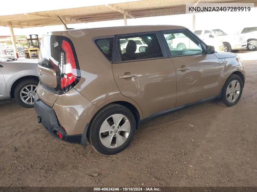 2016 Kia Soul VIN: KNDJN2A24G7289919 Lot: 40634246