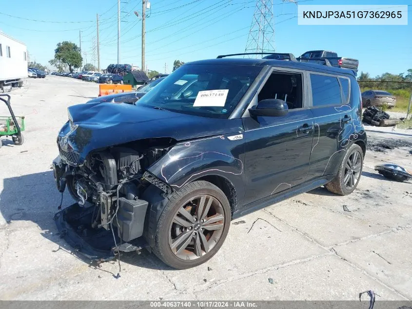 2016 Kia Soul + VIN: KNDJP3A51G7362965 Lot: 40637140