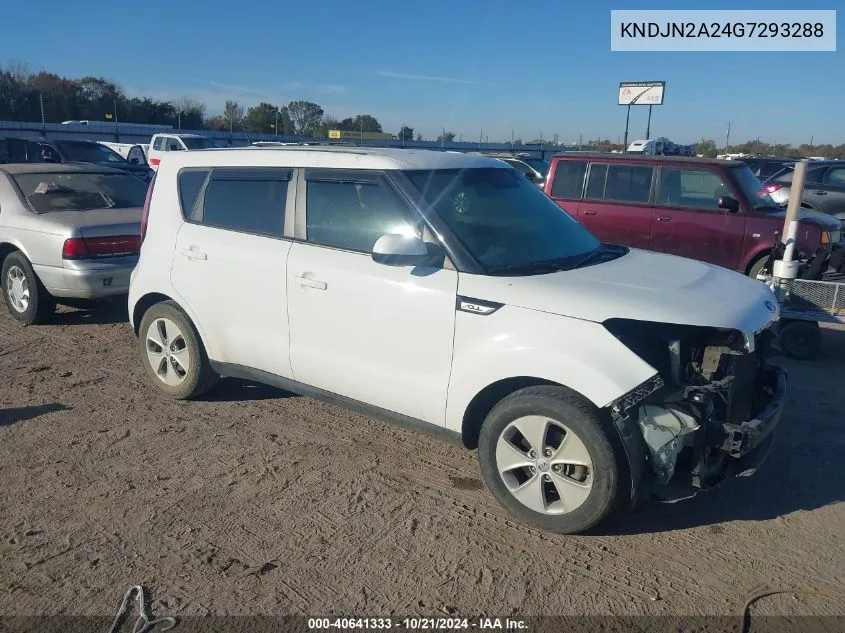 2016 Kia Soul VIN: KNDJN2A24G7293288 Lot: 40641333