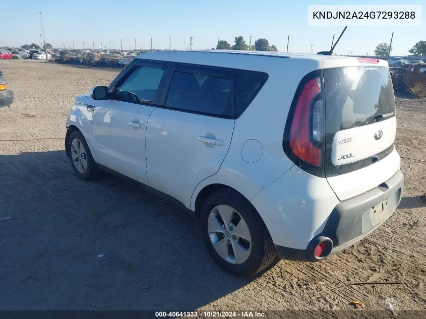 2016 Kia Soul VIN: KNDJN2A24G7293288 Lot: 40641333