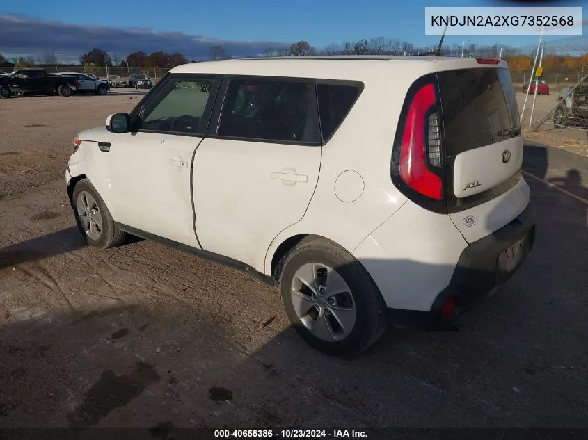 2016 Kia Soul VIN: KNDJN2A2XG7352568 Lot: 40655386