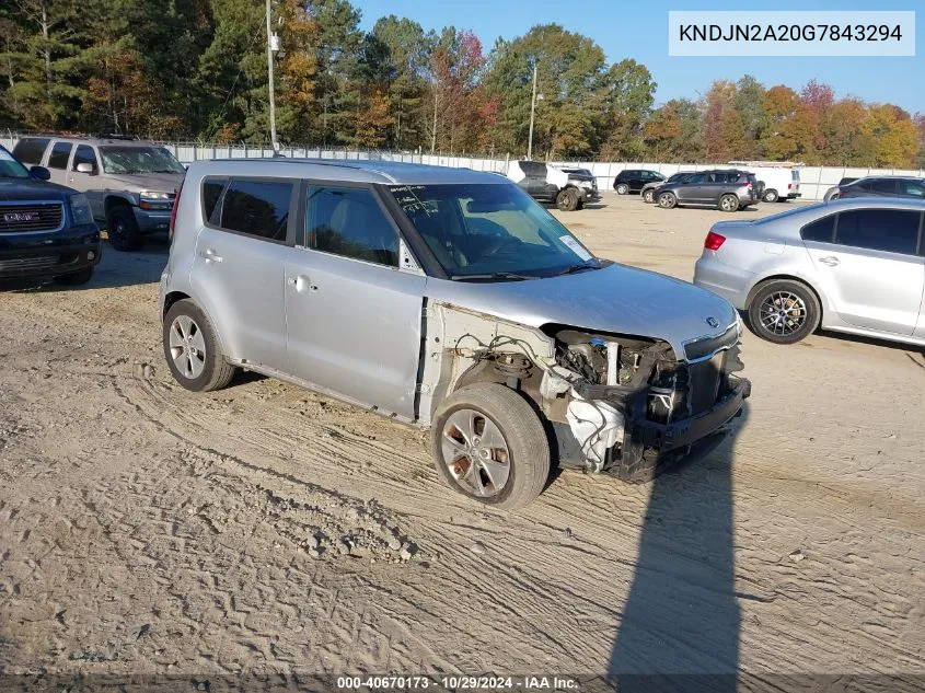 2016 Kia Soul VIN: KNDJN2A20G7843294 Lot: 40670173