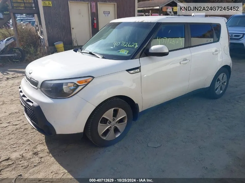 2016 Kia Soul VIN: KNDJN2A24G7245452 Lot: 40712629