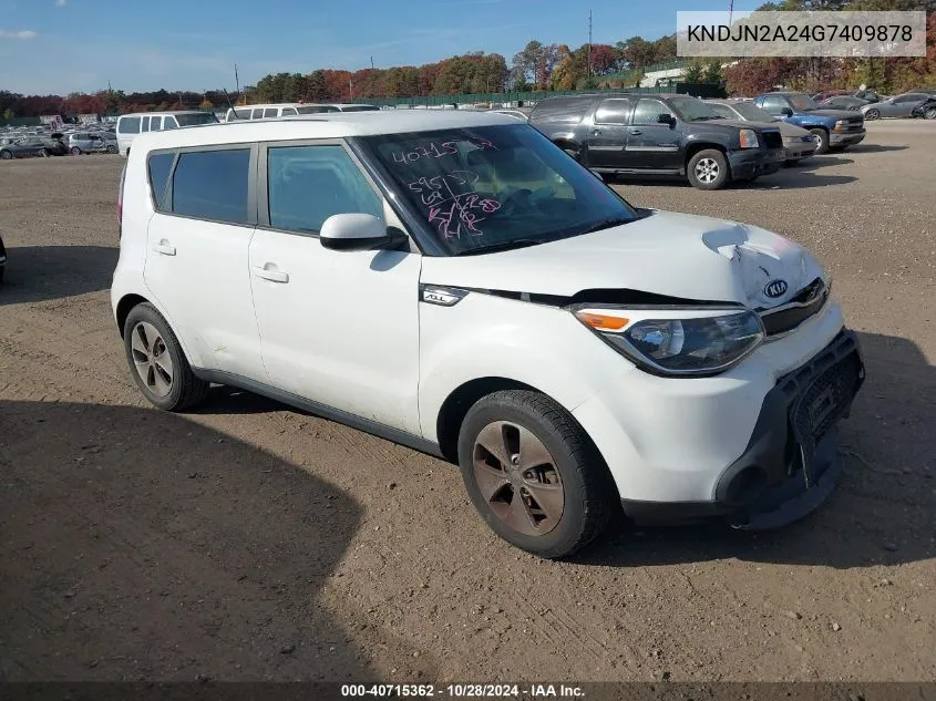 2016 Kia Soul VIN: KNDJN2A24G7409878 Lot: 40715362