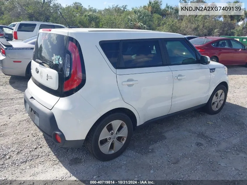 2016 Kia Soul VIN: KNDJN2A2XG7409139 Lot: 40719814