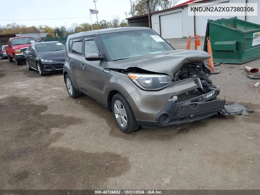 2016 Kia Soul VIN: KNDJN2A2XG7380306 Lot: 40726652