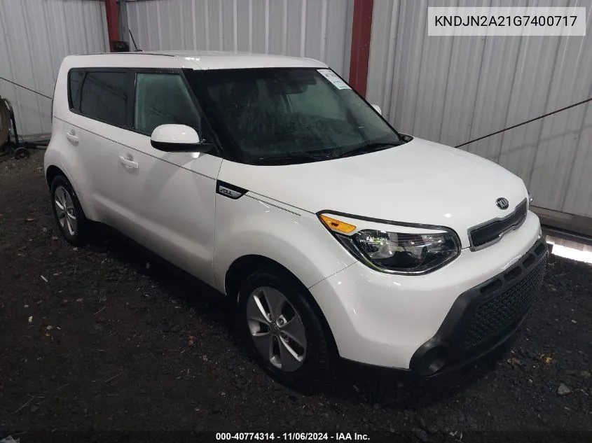 2016 Kia Soul VIN: KNDJN2A21G7400717 Lot: 40774314