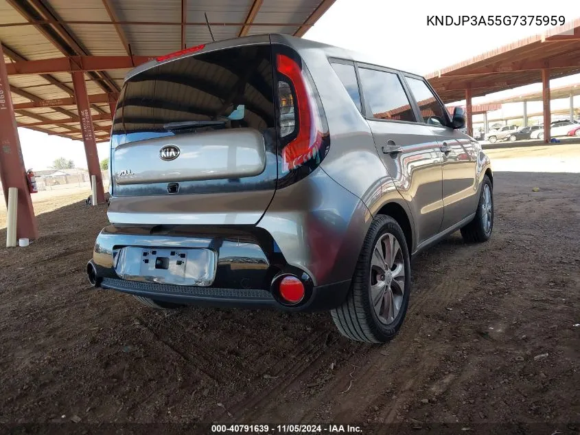 2016 Kia Soul + VIN: KNDJP3A55G7375959 Lot: 40791639