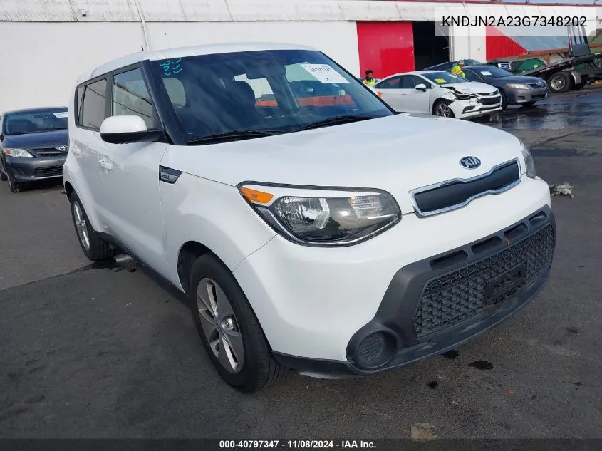 2016 Kia Soul VIN: KNDJN2A23G7348202 Lot: 40797347