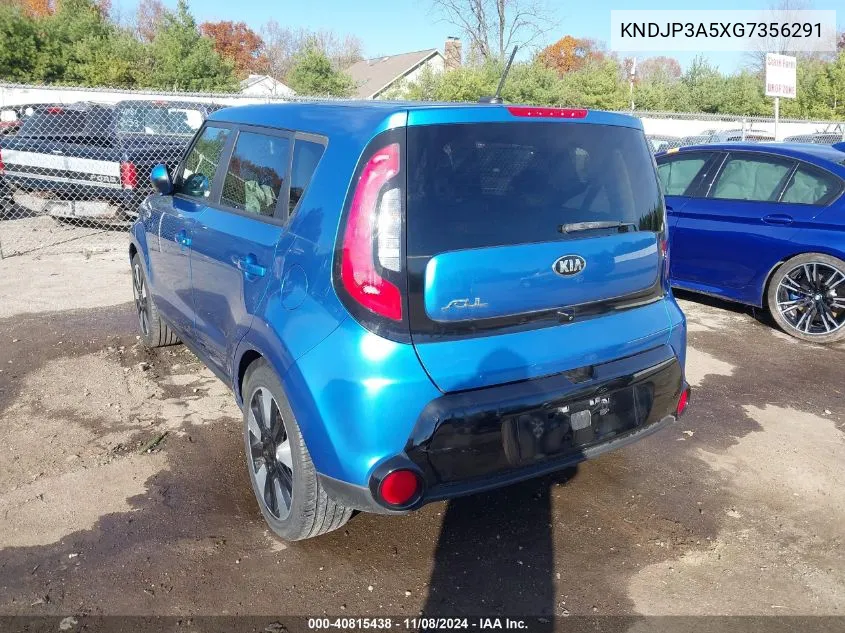 2016 Kia Soul + VIN: KNDJP3A5XG7356291 Lot: 40815438