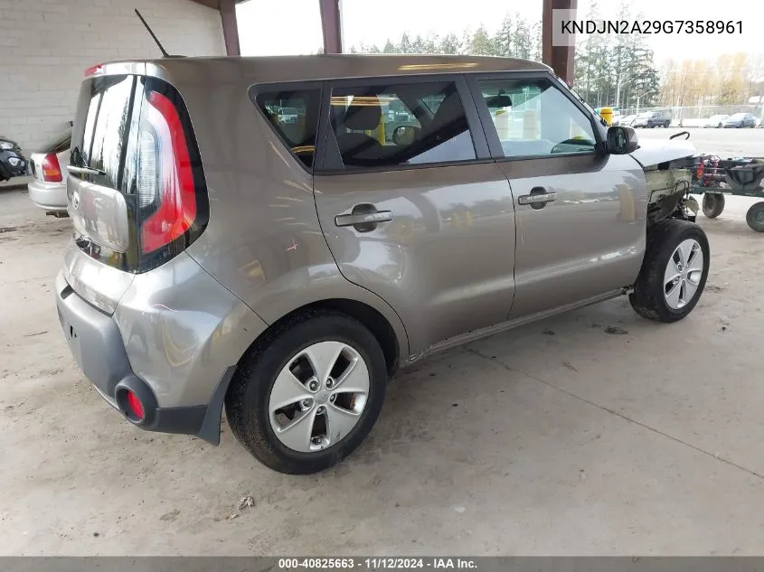 2016 Kia Soul VIN: KNDJN2A29G7358961 Lot: 40825663