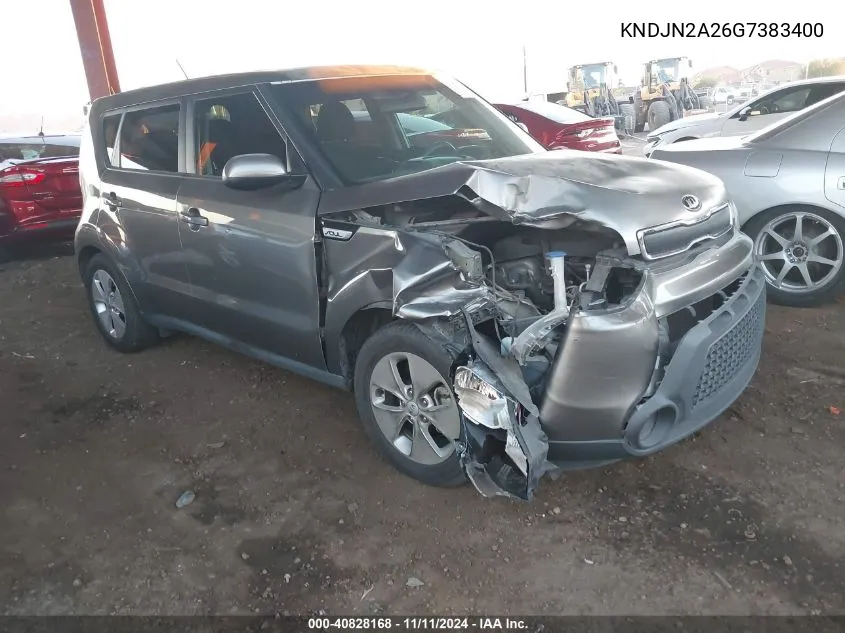 2016 Kia Soul VIN: KNDJN2A26G7383400 Lot: 40828168