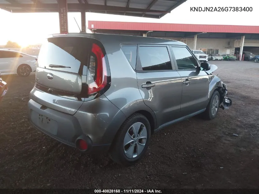 2016 Kia Soul VIN: KNDJN2A26G7383400 Lot: 40828168