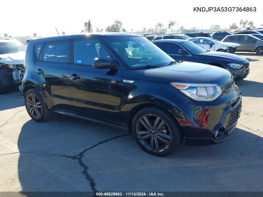 2016 Kia Soul + VIN: KNDJP3A53G7364863 Lot: 40829863