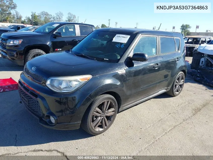 2016 Kia Soul + VIN: KNDJP3A53G7364863 Lot: 40829863