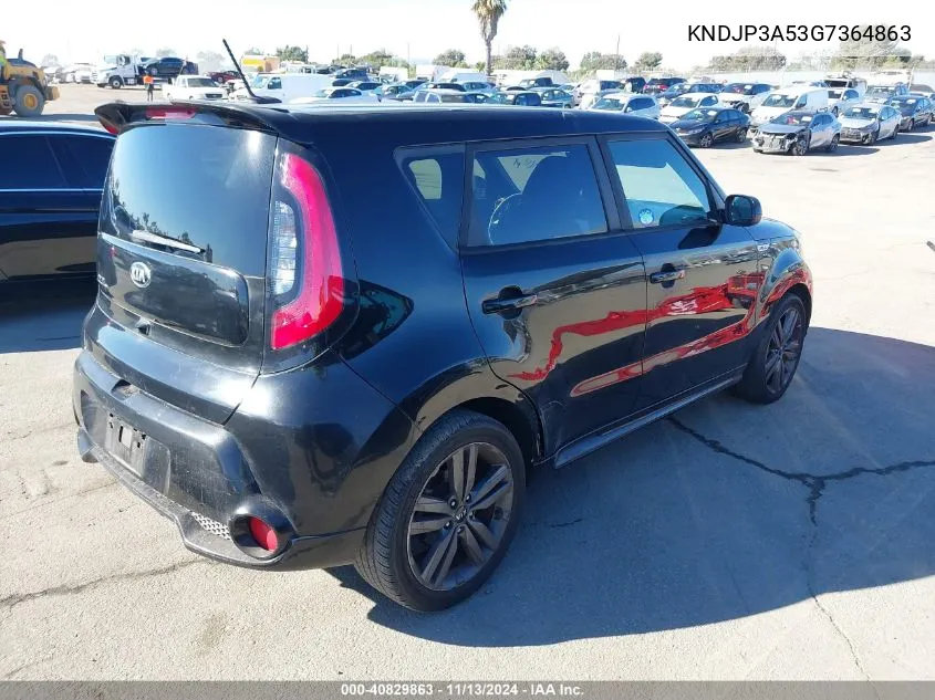 2016 Kia Soul + VIN: KNDJP3A53G7364863 Lot: 40829863