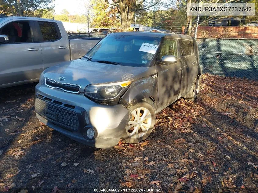 2016 Kia Soul + VIN: KNDJP3A5XG7237642 Lot: 40846662